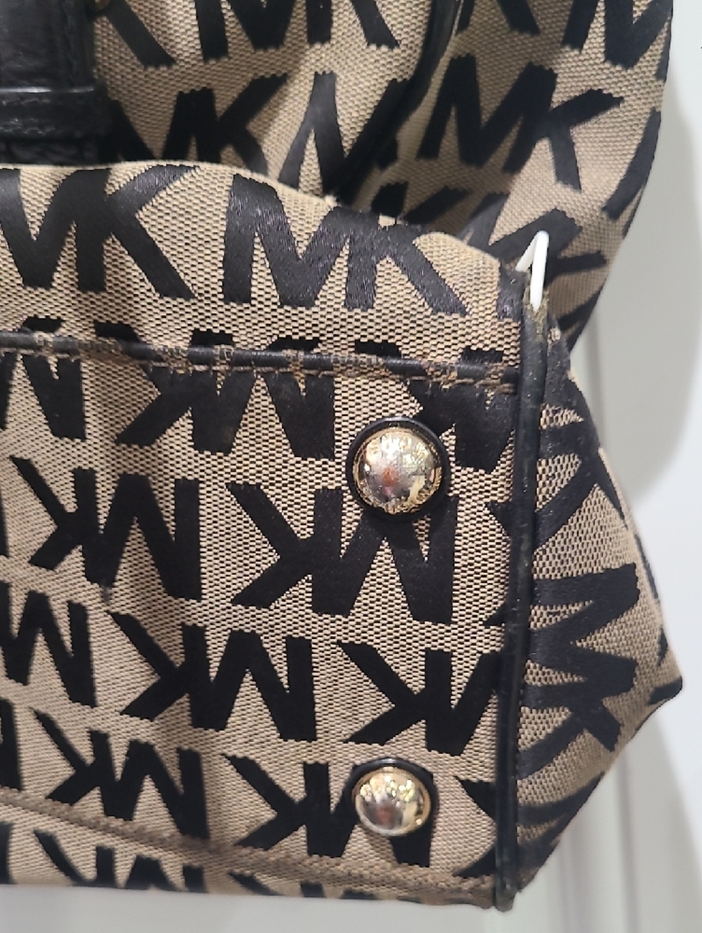 Michael Kors Brown and Black MK Signature Tote - Picture 7 of 10